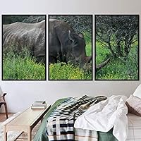 3 Piece Framed Canvas Wall Art Stomping The Wild Animals for Living Room Bedroom - 16