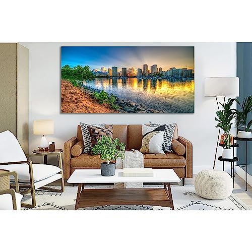 ZELLART Coast Honolulu Hawaii №SL285 - Stampa su tela, pronta da appendere, 60 x 30 cm, 1 pannello