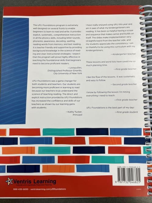 UFLI Foundations An Explicit and Systemic Phonics Program      Spiral-bound – January 1, 2023
