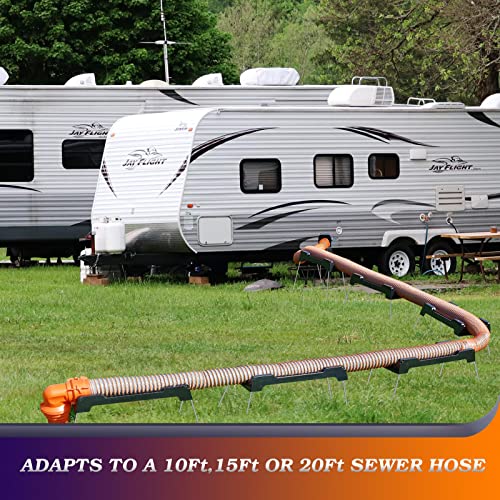 Rv Sewer Hose Support,Sewer Hose Drain Support Kit,9 Different Heights Works Over Uneven Terrain For Increased Drainage,Adapts To A 10Ft,15Ft Or 20Ft Sewer Hose Kit,Black-10Ft #TOP1