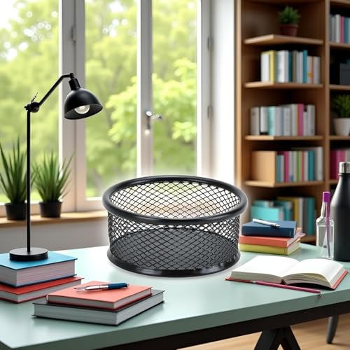 Büroklammer-Halter aus schwarzem Metall, Netz, Büroklammer, Schüsselspender, Schreibtisch-Bobby-Pin-Behälter, Organizer für Zuhause, Büro, Klassenzimmer, Schule, Schreibtischbedarf, Spender, 2 Stück
