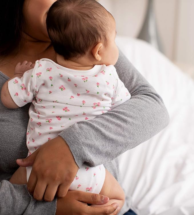 Image of Burt's Bees Baby Baby Bodysuits, 3-Pack Long & Short-Sleeve One-Pieces, 100% Organic Cotton