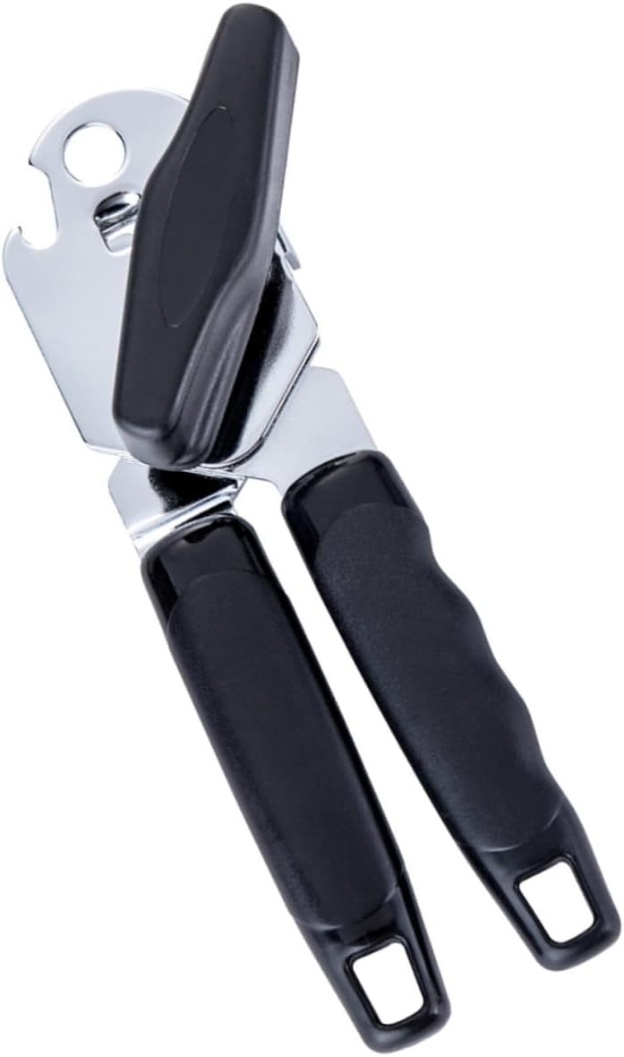 Ipetboom Multifunction Can Opener with Non-slip Handle Portable Can Lid Cutter and Bottle Opener for Kitchen Camping Travel Bars Black
