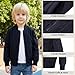 CUNYI Boys' Fashion Zip Up Bomber Jacket Windproof Flight Jacket Lightweight Windbreaker Outdoor, Navy Blue, 110