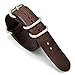 CIVO Genuine Grain Leather NATO Zulu Military Swiss G10 Watch Band Strap 18mm 20mm 22mm with Stainless Steel Buckle (Dark Brown, 22mm)