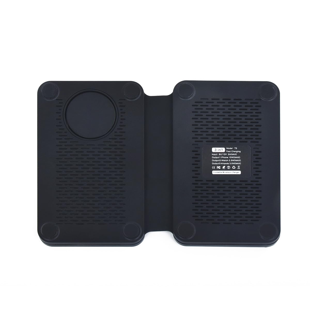 Stazione di ricarica 3 in 1 per dispositivi Apple, caricabatterie wireless veloce e sicuro, caricabatterie da viaggio pieghevole per telefono della serie 16-12, AirPods e iWatch Series (Wulnut)