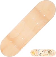 ibasenice DIY Blank Skateboard Deck for Kids - 7-Layer Maple Wood, 17x5 Inch Double-Sided Graffiti Art Board for Painting & Creativity