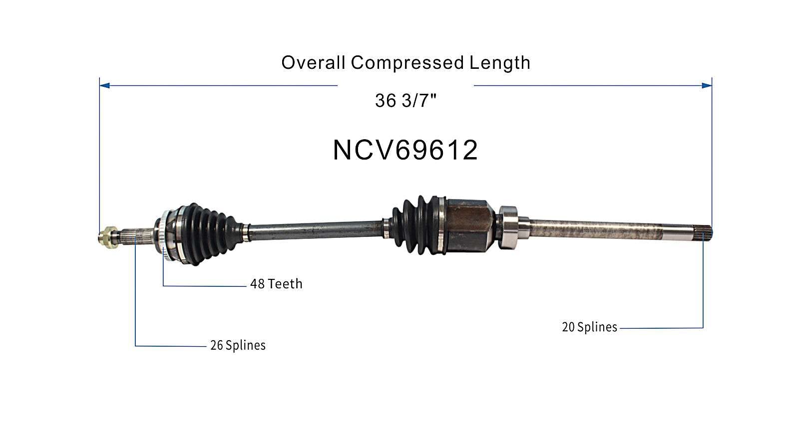 Amazon.com: GSP NCV69612 CV Axle Shaft Assembly - Right Front