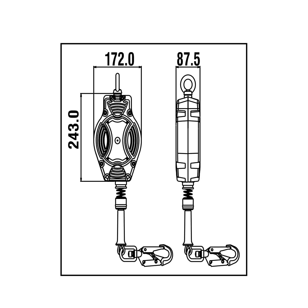 KRATOS SAFETY - HELIXON-S câble, antichute à Rappel Automatique 10 m - 119-FA2040210
