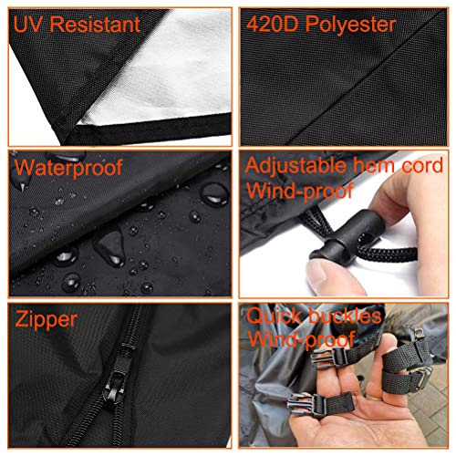 Oslimea Patio Hanging Egg Chair Cover, Waterproof Swing Egg Chair Cover With Zipper, Wind-Proof Egg Chair Cover With Bottom Buckle, Outdoor Wicker Single Seat Egg Chair Covers, Black #TOP5