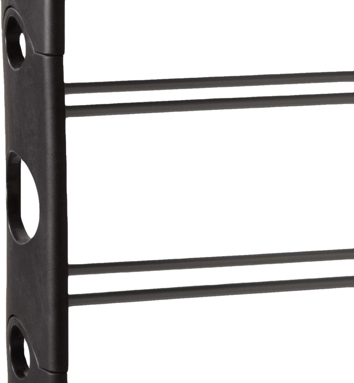 Home Basics Free Standing 50 Pair Shoe Organizer Rack, Ideal for Entryway and Hallway, Black