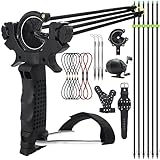 OBTOUTDOOR Slingshot Fishing Kit with 6Pcs 8mm Bow Fishing Arrows Bundle