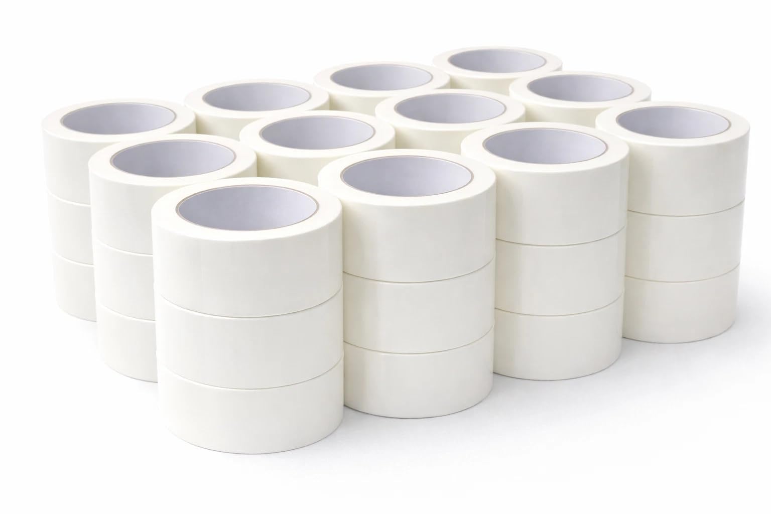 Generico Nastro Adesivo Bianco Silenzioso 36 Rotoli 50mm x 66m - Imballaggio Professionale per Scatole, Pacchi, Spedizioni Ecommerce, Magazzino, Traslochi