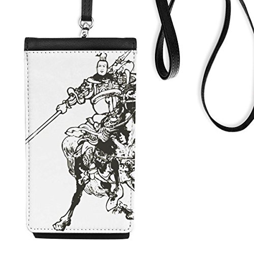 Sac téléphone en cuir noir avec dessin de Lvbu, pochette bandoulière polyvalente pour smartphone