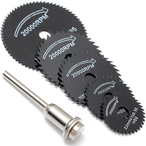 Black Friday DealsOriGlam 6Pcs HSS Saw Blades Circular Saw Blade, Cutting Discs Mandrel Rotary Tool for Dremel Metal Cutter Power Tool Kit Wood Cutting Discs Drill Mandrel