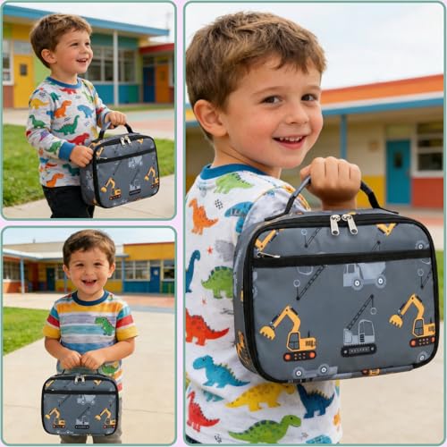 Image of CAMTOP Lunch Box Kids Boys Insulated Lunch Cooler Bag Reusable Lunch Tote Kit for School Travel