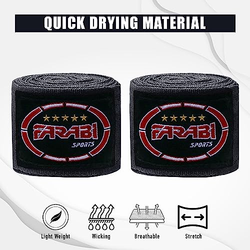 Farabi Sports Adult Boxing Hand wraps 4 Meters Long Boxing Wraps with Pair for MMA Muay Thai, Training - Image 4
