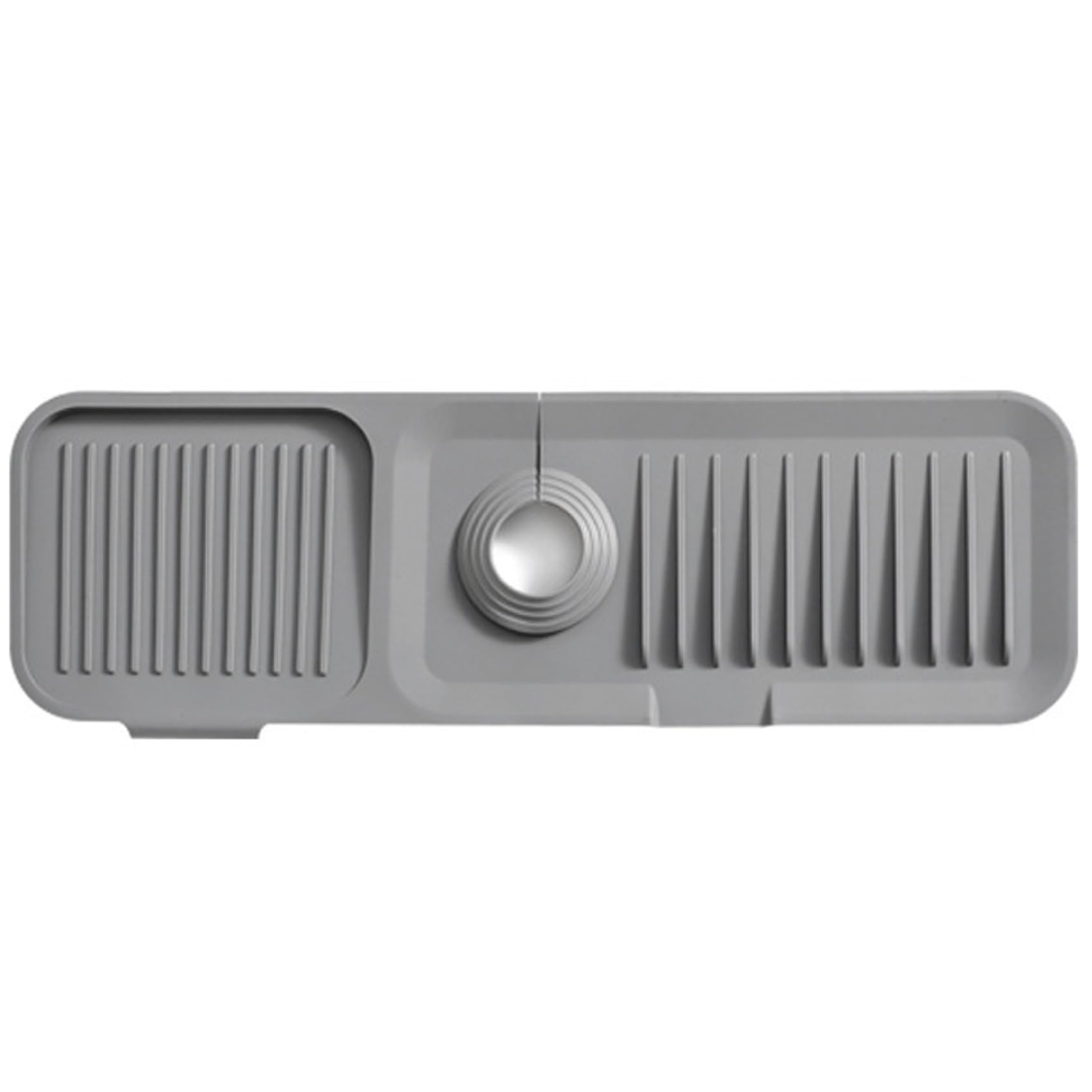 Licsaliwe Grey Silicone Sink Splash Guard, 17.7 Inch Faucet Mat - With Drainage Slope For Kitchen Behind Faucet, Splash Protection(Grey)