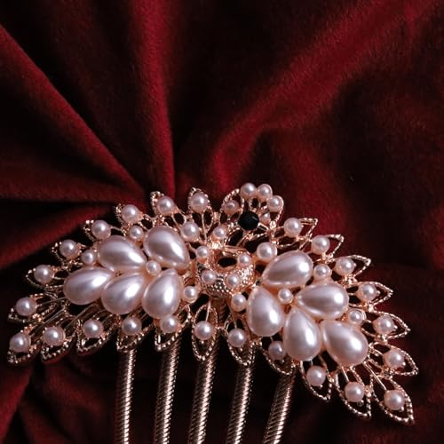 Image of BellaStella Premium Rhinestone Flower Hair Comb Hairpin Hair Dressing For Wedding Prom (Pack of 5) (White)