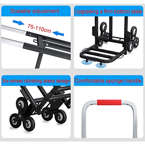 Carretilla plegable portátil 6 ruedas 100kg capacidad miniatura 6