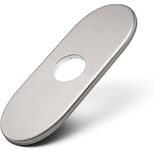 6 Inch Brushed Nickel Sink Hole Cover, Greenspring 4" Hole Cover Deck Plate, Round Bathroom Faucet Deck Plate, Faucet Escutcheon for Bathroom or Kitchen Vanity Sink Faucet Stainless Steel