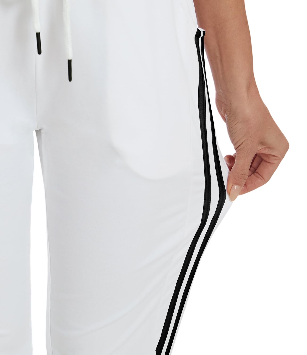 SPECIALMAGIC Pantalones deportivos de algodón para mujer, con bolsillos, atléticos, con cordón, pantalones deportivos casuales
