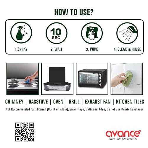 Image of Avance Oily Stain Remover /Stain Remover /Kitchen Cleaner for Chimney, Gas Stove, Oven, Tiles | Heavy Duty Degreaser | Removes Oil, Stubborn Stains & Grease Build-Up