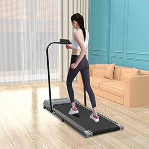 Meelryd Opvouwbare loopband voor thuis, elektrische loopband, 1-6 km km/u, met afstandsbediening en led-display, compact wandelpad voor thuis en op kantoor, grijs