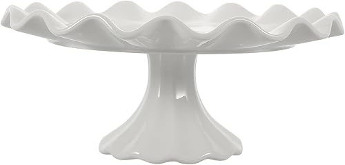 Miniatura 7 de Zerodeko Soporte de cerámica para tartas, soporte de pastel de porcelana blanca, soportes para pasteles para fiesta de cumpleaños, soporte de pastel