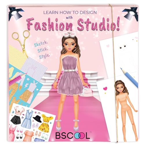 BSCOOL Fashion Designer Kits for Girls Drawing Coloring Book. Sticker Book