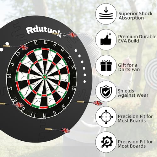Rdutuok Dart Board Surround Ring,5Pcs Splicing Dart Board Wall Protector,Dartboard Eva Backboard Wall Surround for Standard Size Dartboards Prevent Wall Damage with The Wall Protector Plate - Thumbnail 3