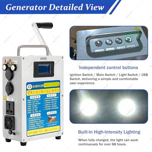 Generador Manual Portátil ByBoDi 46AH/500W 220V/110V miniatura 5