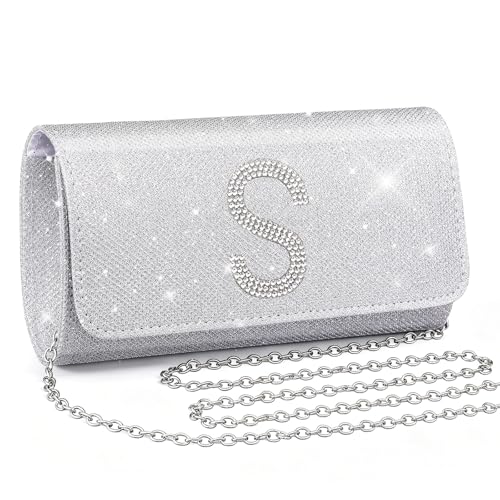 Image of Silver Clutch Purses for Women Personalized