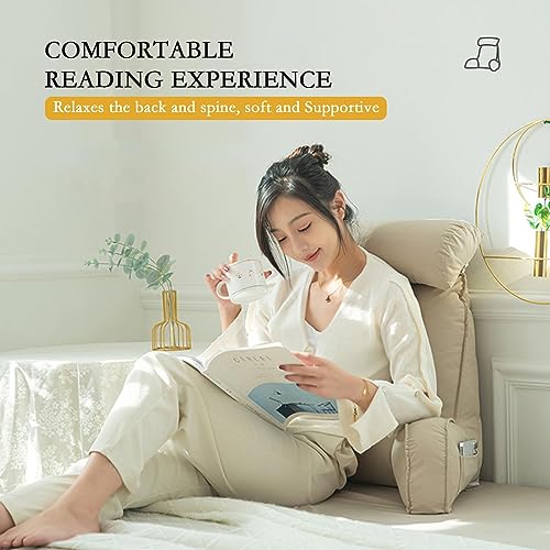 Coussin de lecture pour canapé et lit avec soutien lombaire et cervical pour adulte