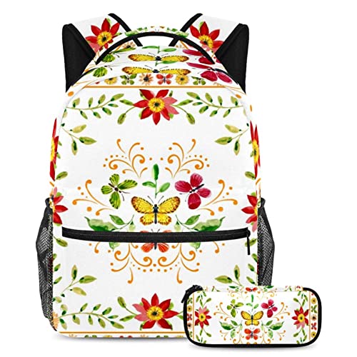 Cartables pour garçons filles adolescents et grand sac à dos fleurs multicolore