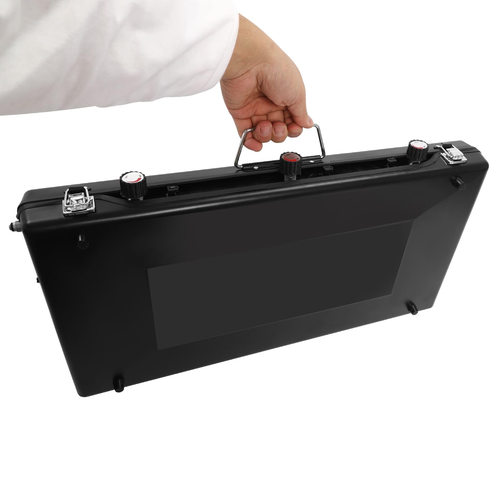 Réchaud d'Extérieur Portable avec 3 Brûleurs 1500W, Pliable et Compact, Alimenté par Propane/Butane, Idéal pour Camping, Caravaning, Barbecue en Plein Air