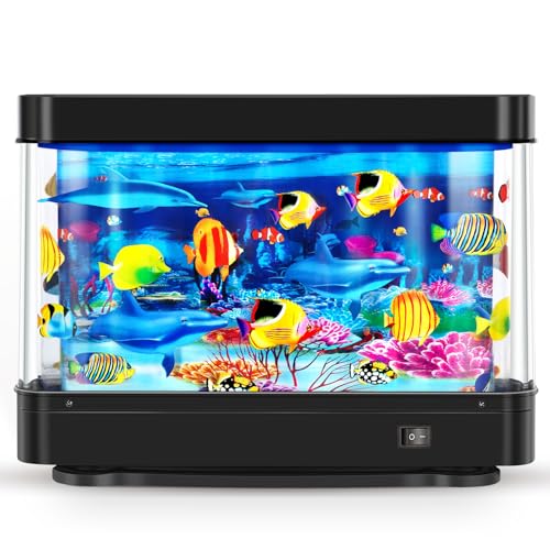 Image of Fake Fish Tank,Virtual Ocean Moving Fish lamp,Fake Aquarium Decor