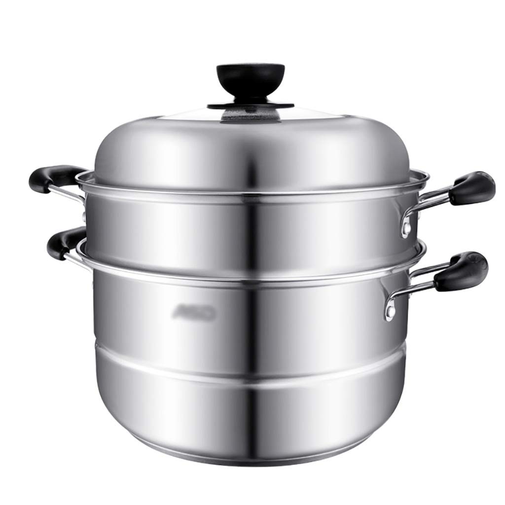 Marmite en acier inoxydable 430 épais avec triple cuiseur vapeur haute performance 26cm