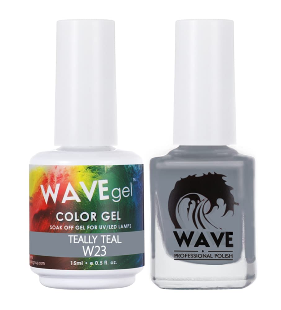WAVEGEL Soak-Off Gel & Nail Lacquer Matching Duo Set - Simplicity Collection - #W23 Teally Teal I 0.5 Oz