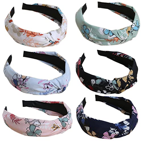 Headbands for Women's Hair Flower Printed Fabric Hair Band Elastic Knot Head band Hair Accessories for Women Girl (6HudieLan) - Image 2