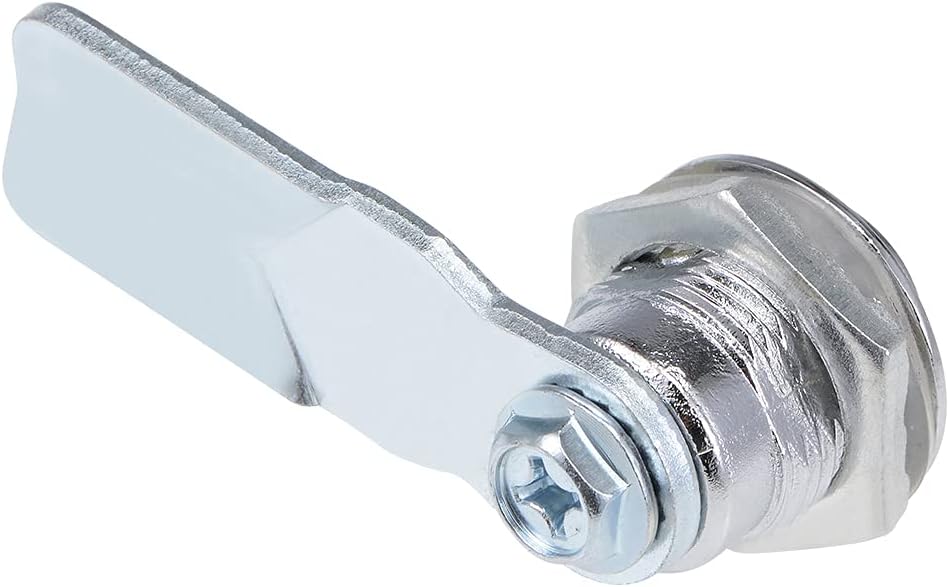 sourcing map Tubular Cam Lock 18mm Cylinder Length Flat Cam Fits Up to 1/4-inch Thick Panel Slotted Key 4Pcs - Image 5