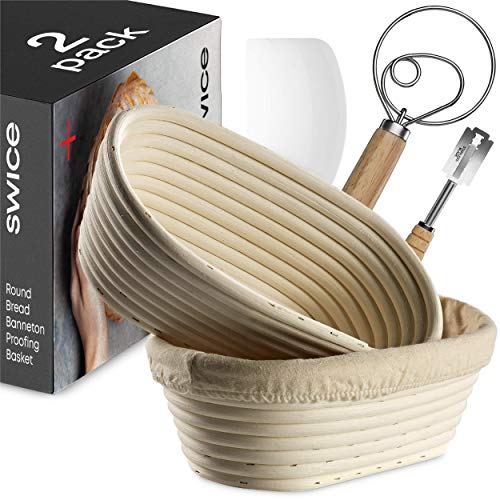 2 Bannetons Brotgärkörbchen Oval - Zuckerrohr Gärkörbe 24,5cm