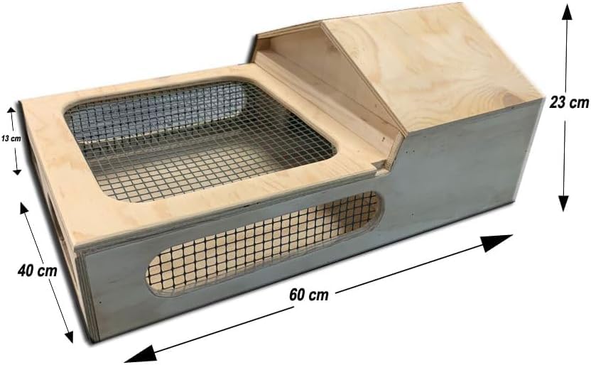 Casetta teca terrario tartarugario casa per taratarughe tartaruga di terra rettili recinto recinzione gabbia trasportino 60x40x23h box scatola cassetta box per animali lumache