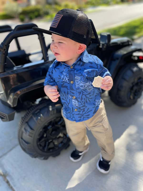 LAPG Kid's Short Sleeve Button Up Shirt, Kid's Hawaiian Shirt, Button Up Shirt for Children4