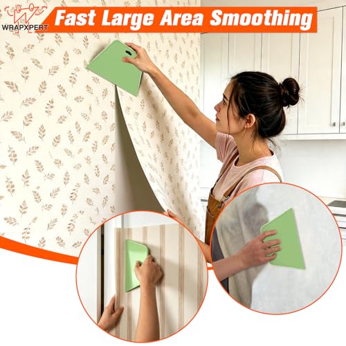 Image of WRAPXPERT Wallpaper Tools, Wallpaper Kit Smoothing Tools for Peel and Stick, Wallpaper Installation Kits for Wallpaper Hanging, Contact Paper, Bathroom, Vinyl Backsplash Tile, Window Film Applying