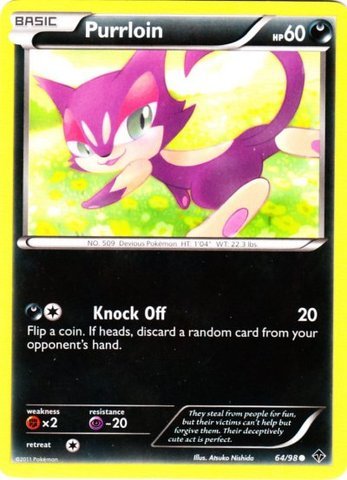 Amazon.com: Pokemon - Purrloin (64) - Emerging Powers - Reverse