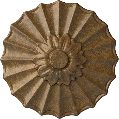 Image of Ekena Millwork CM09SHRZS 9 inchOD X 1 3 /8 inchP Shakuras Ceiling Medallion Fits Canopies Up to 1 3 /8 inch, Rubbed Bronze
