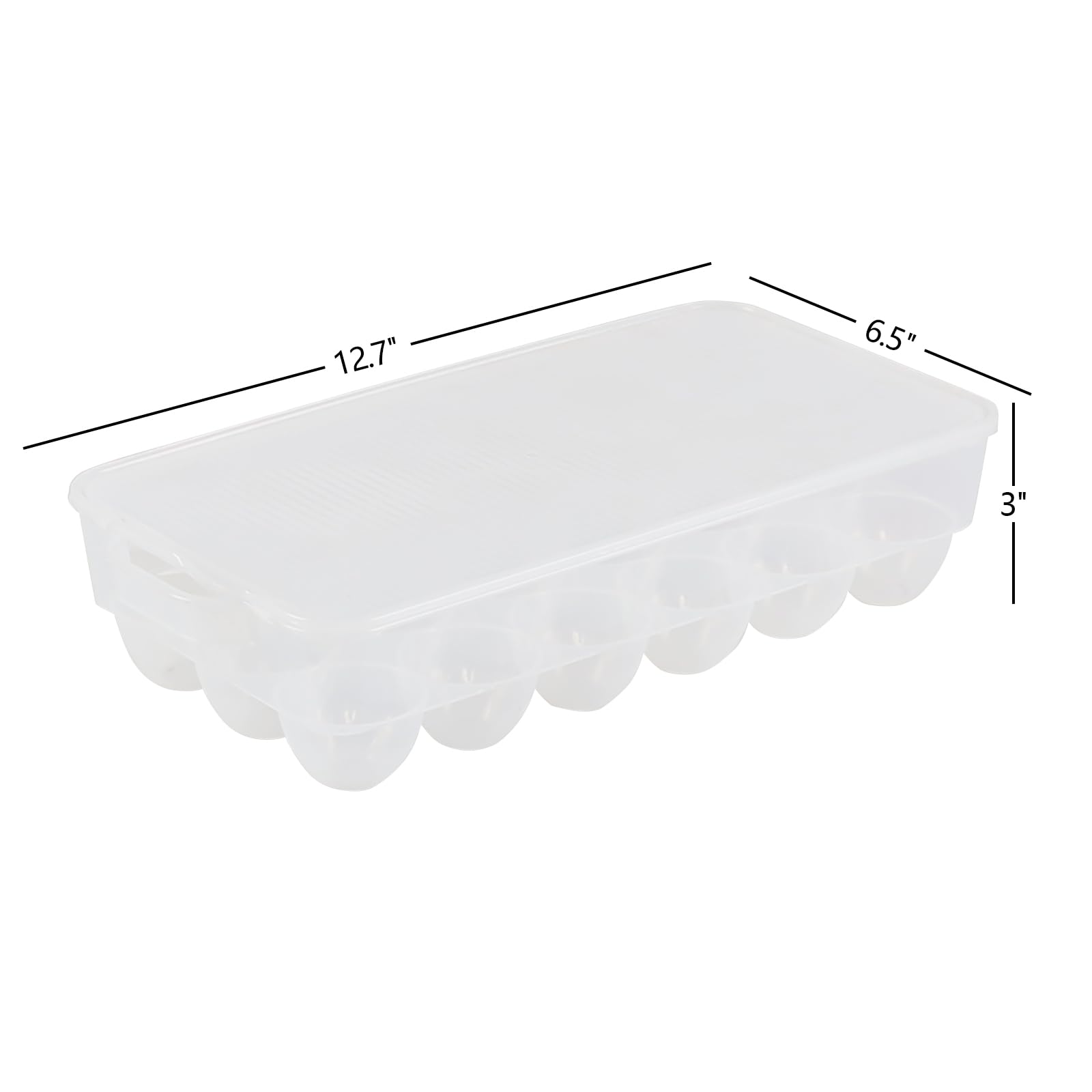 Begale Clear Plastic Egg Storage Container - Set Of 2, Holds 18 Eggs Each With Lid - View #2
