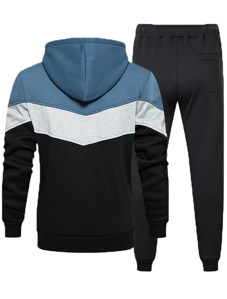 FTCayanz Tuta Uomo Completa Tute da Ginnastica Set Sportiva Pullover Felpa Con Cappuccio e Jogging Pantaloni 2 Pezzi