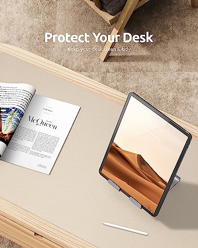 Image of YSAGi Leather Desk Mat, Large Mouse Mat, 60 x 35 cm, Beige